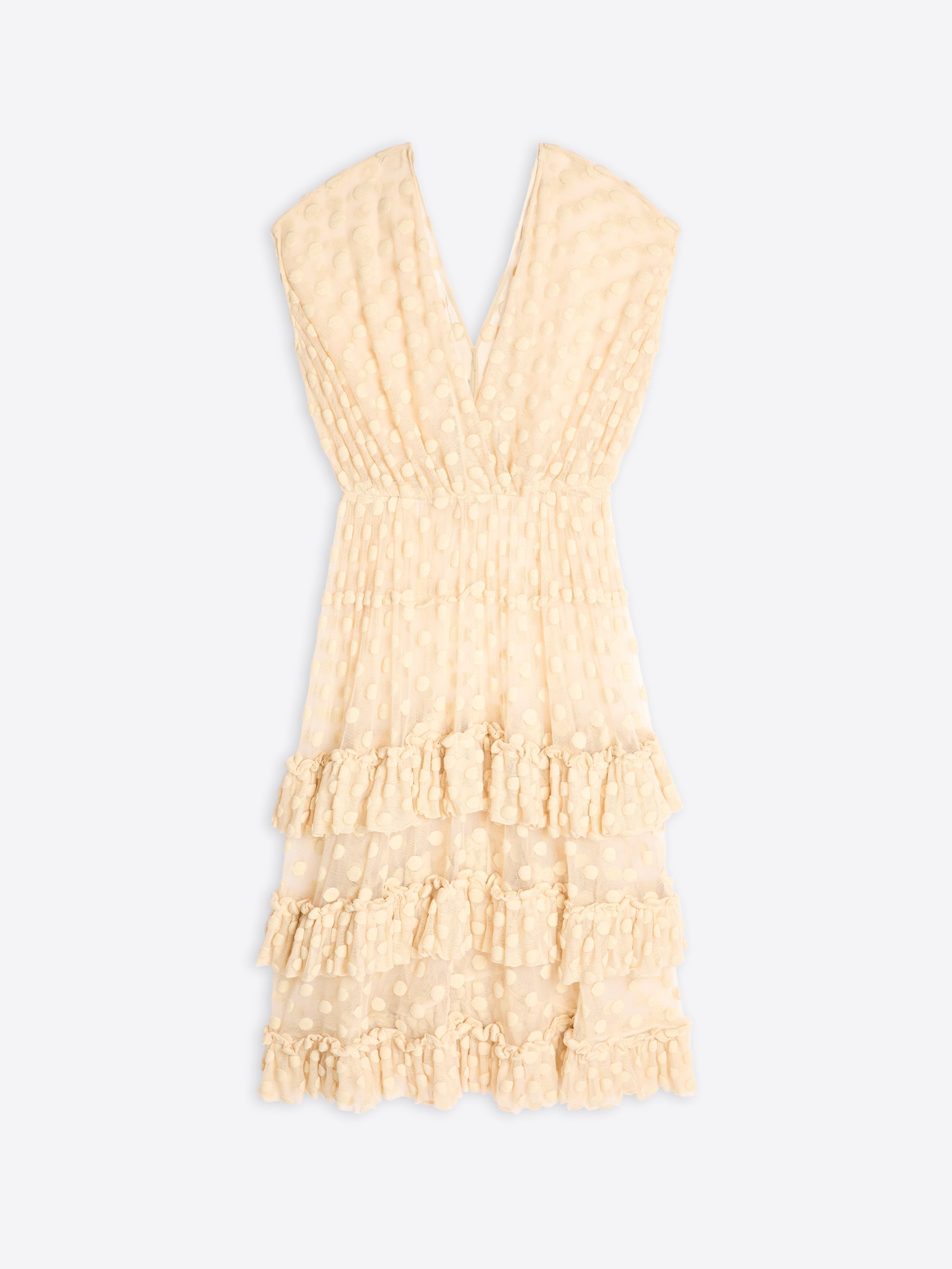 Ruffled Mesh Dress