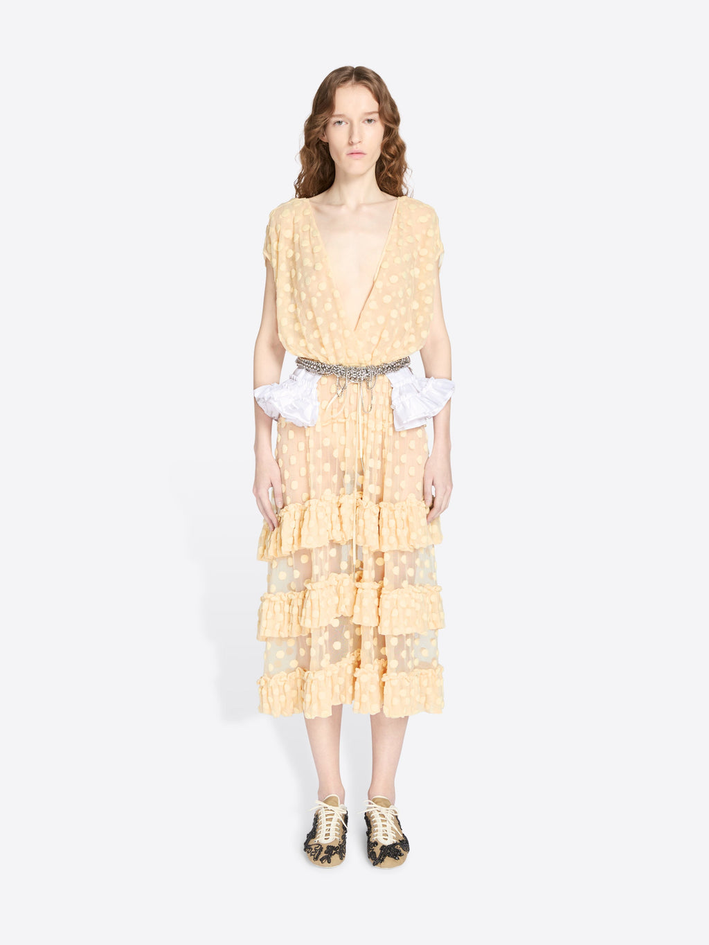 Ruffled Mesh Dress