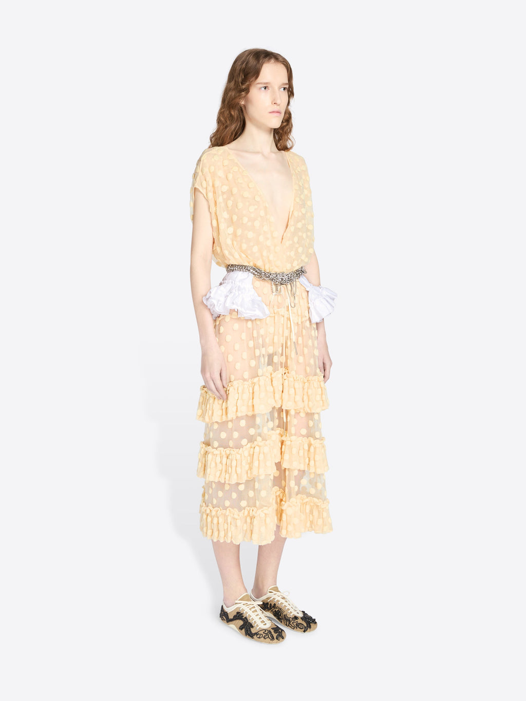 Ruffled Mesh Dress