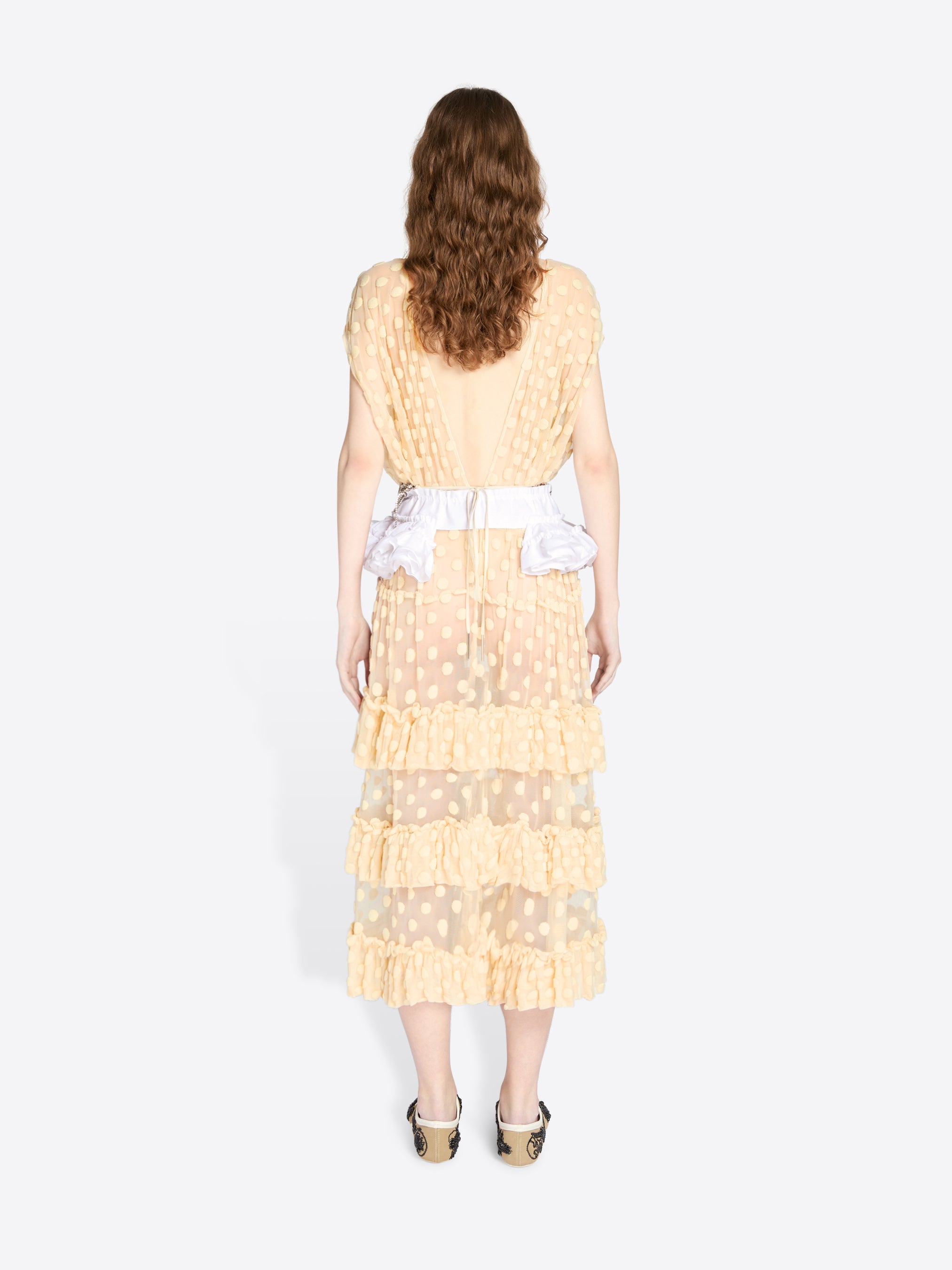 Ruffled Mesh Dress