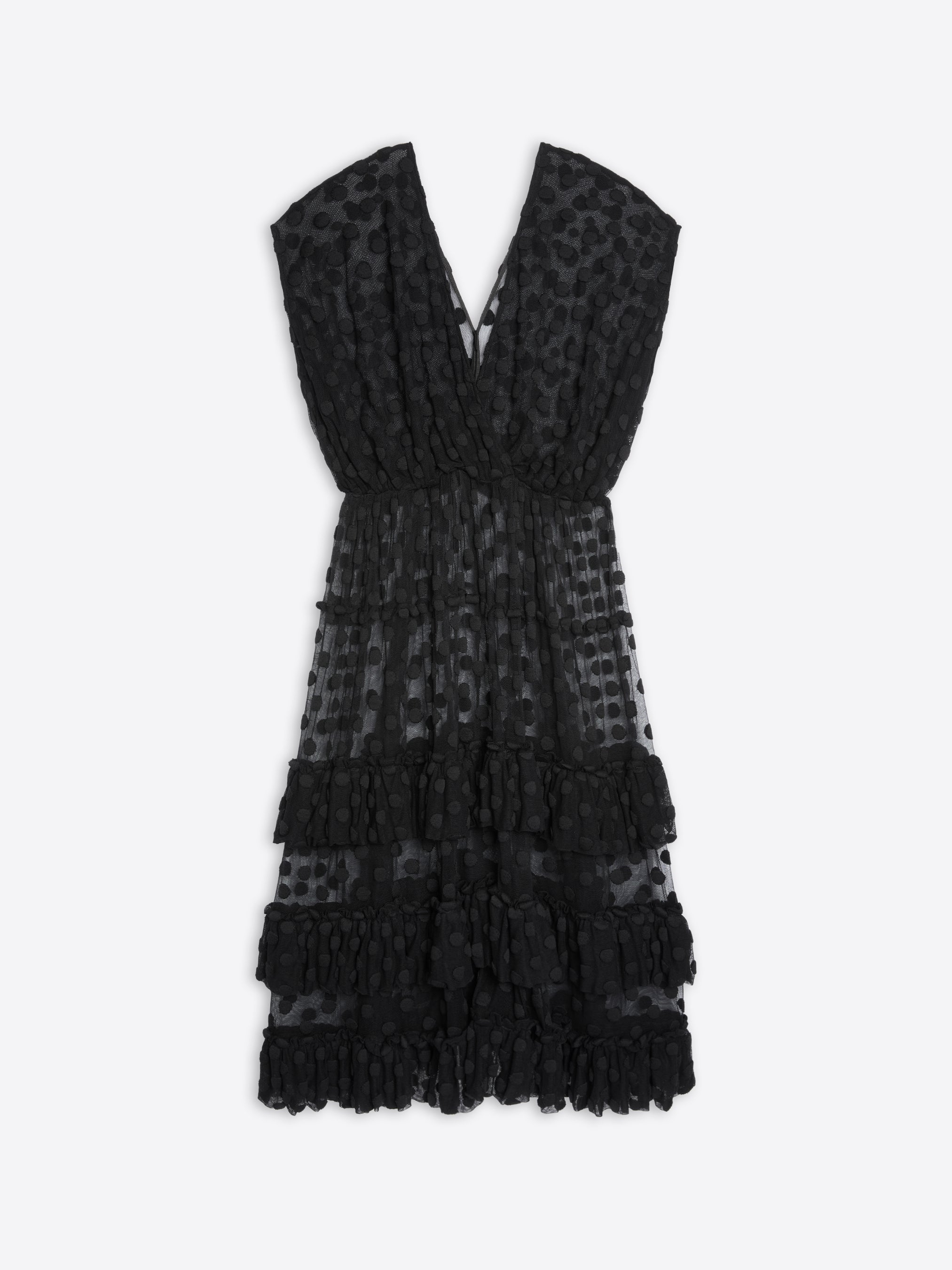 Ruffled Mesh Dress