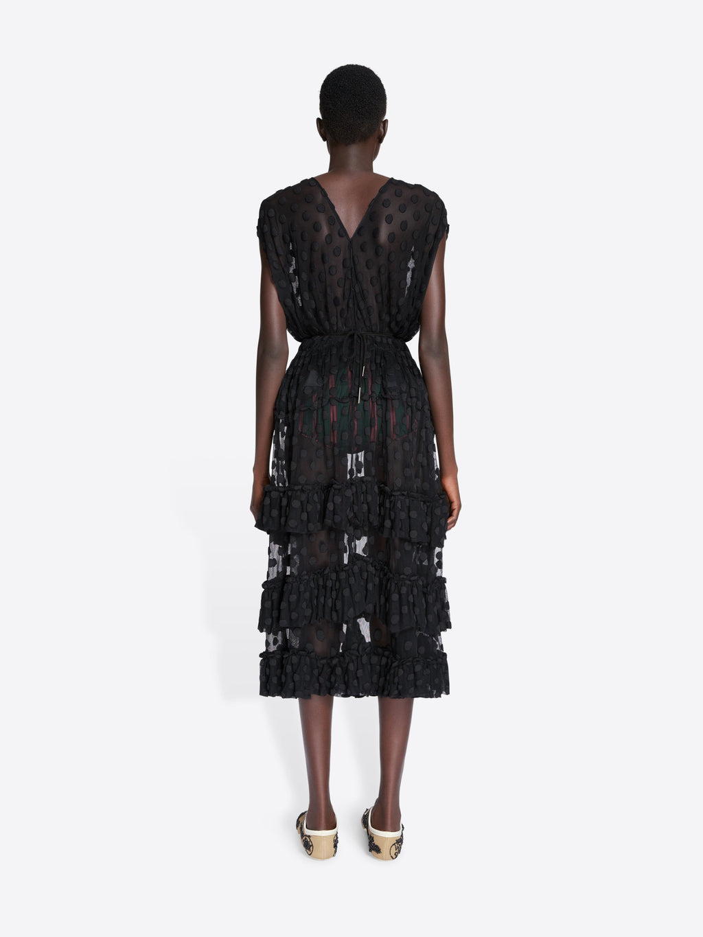 Ruffled Mesh Dress