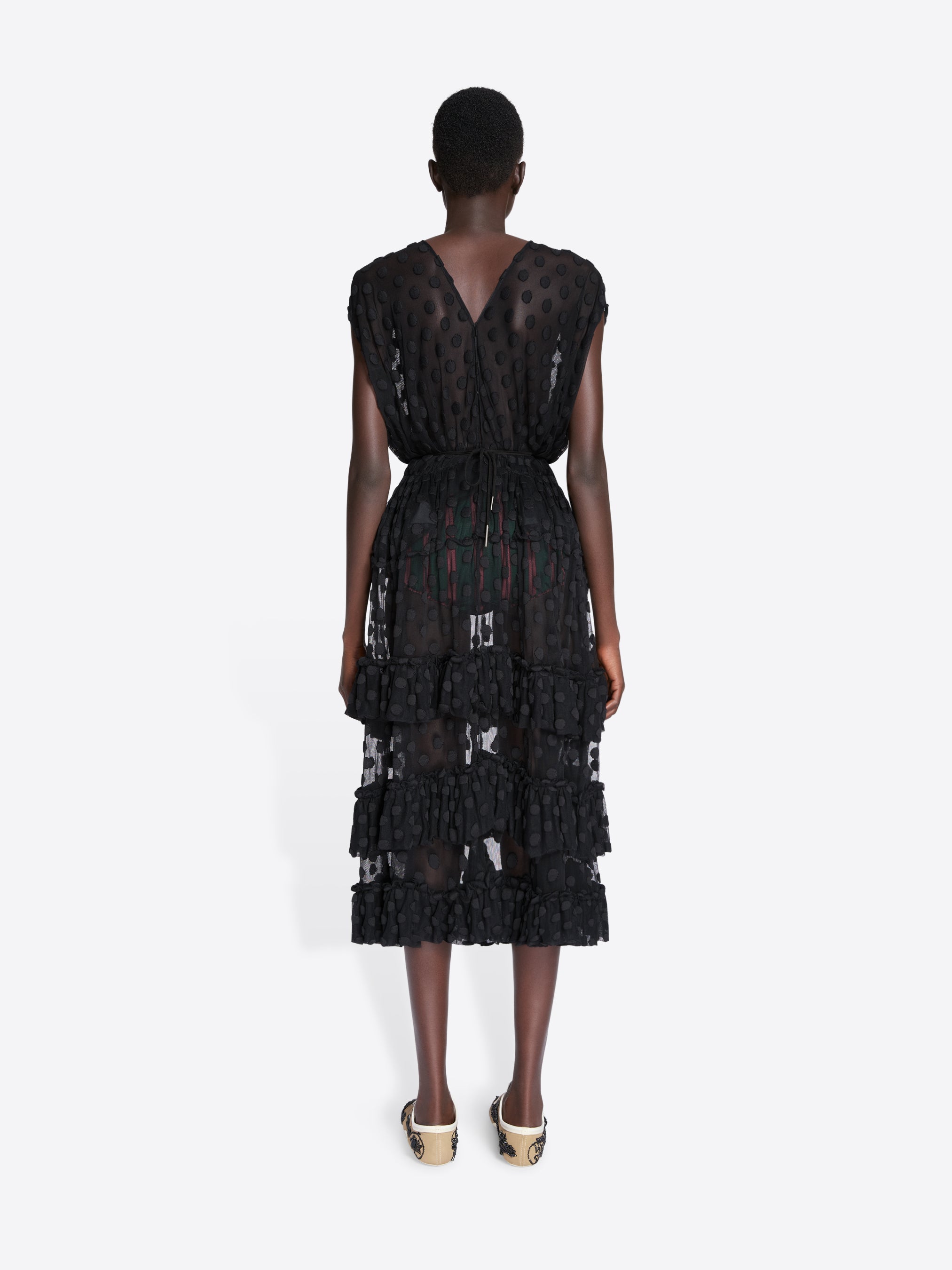 Ruffled Mesh Dress
