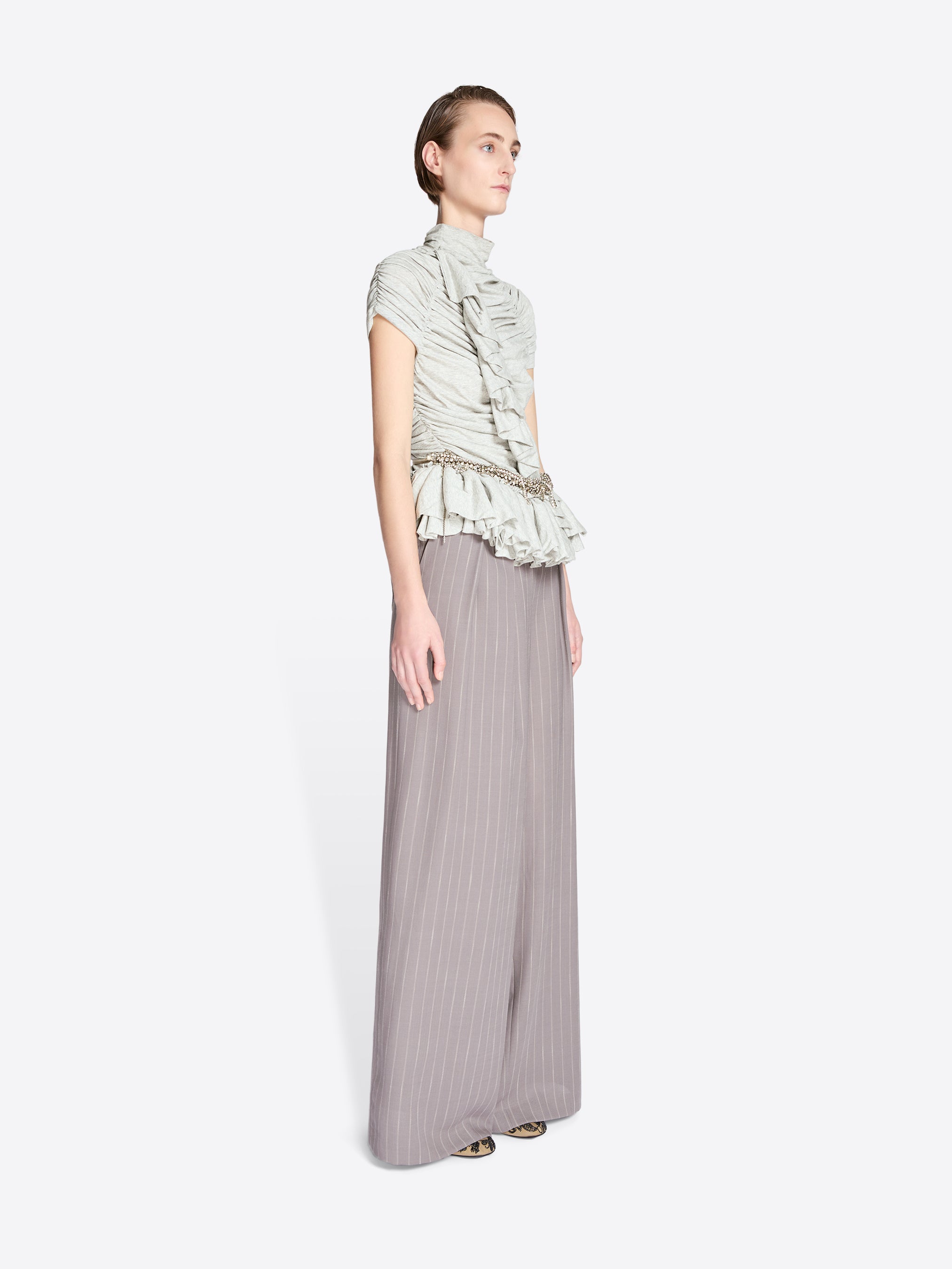Ruffled High Neck Top
