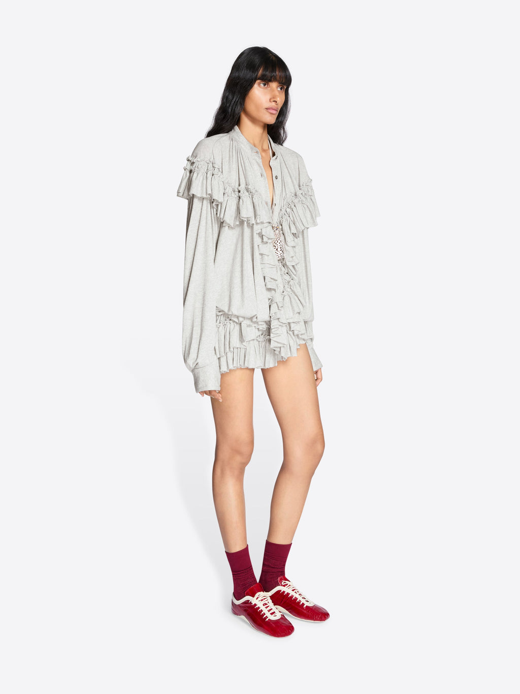 Ruffled Jersey Blouse
