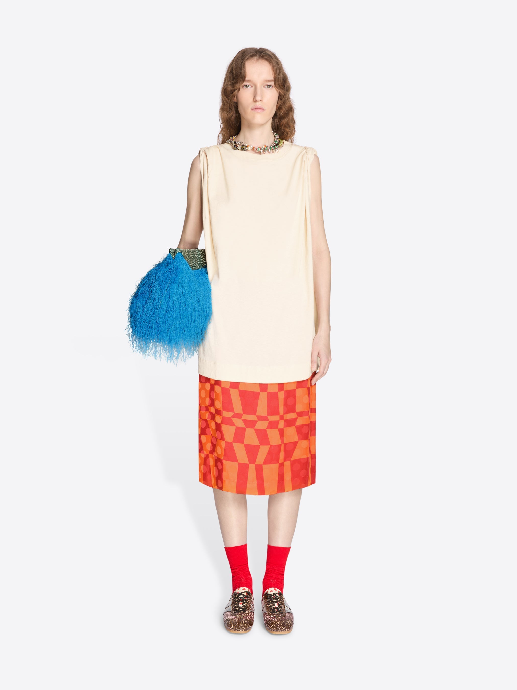 Ruffled Crossbody Clutch Bag