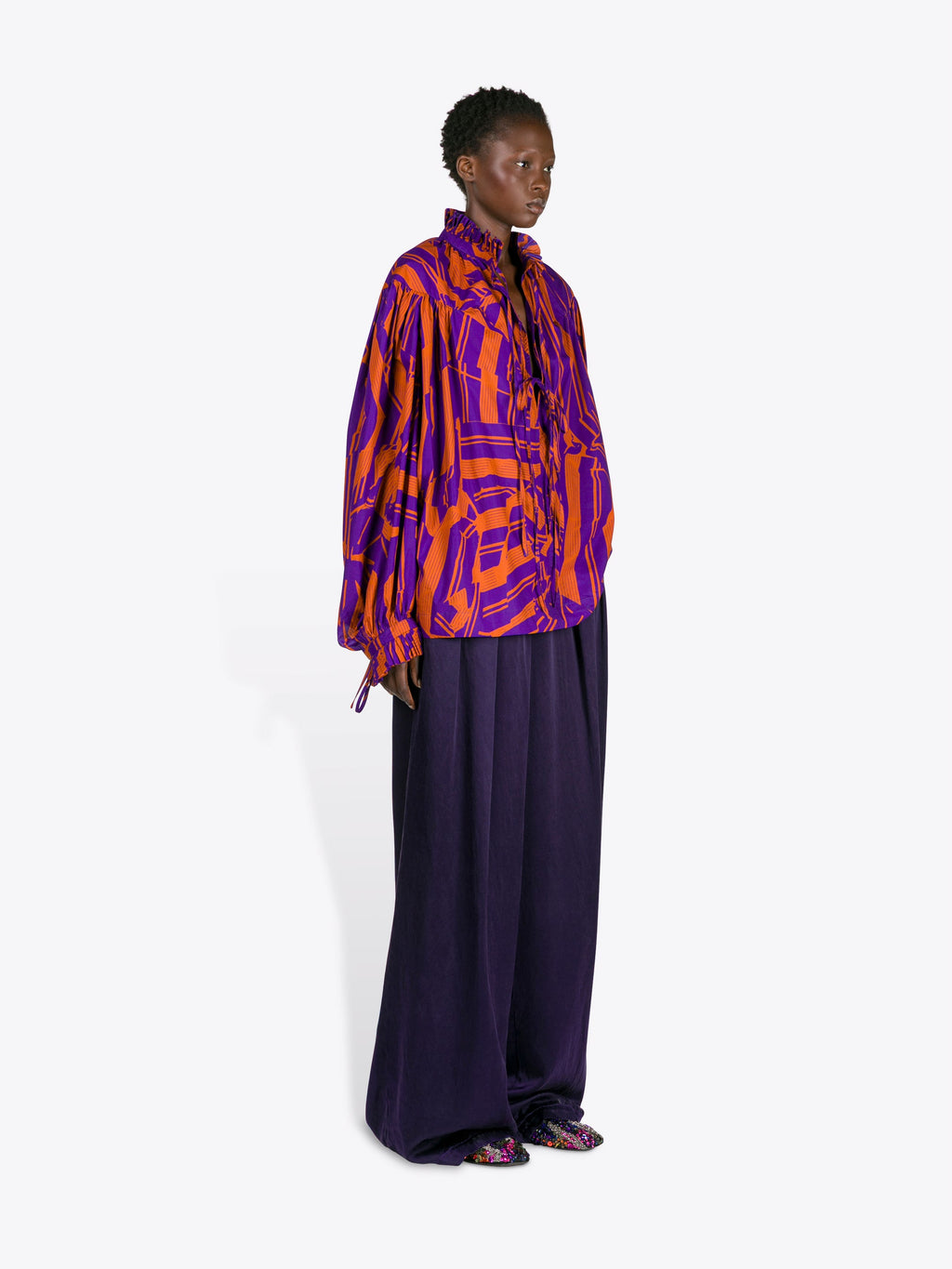 Ruffled Cotton Shirt