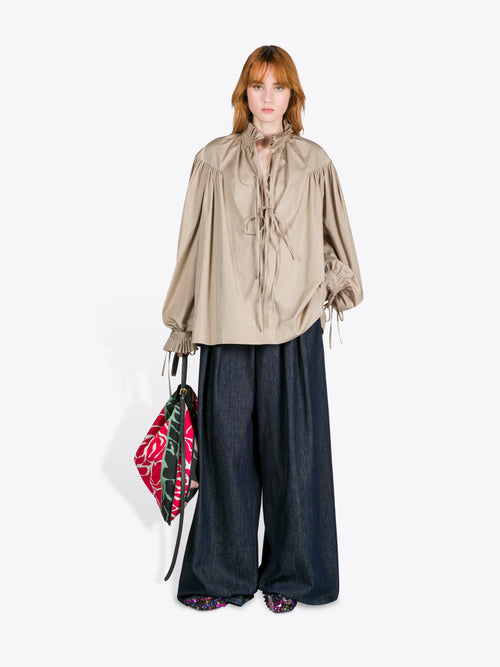 Ruffled Cotton Shirt