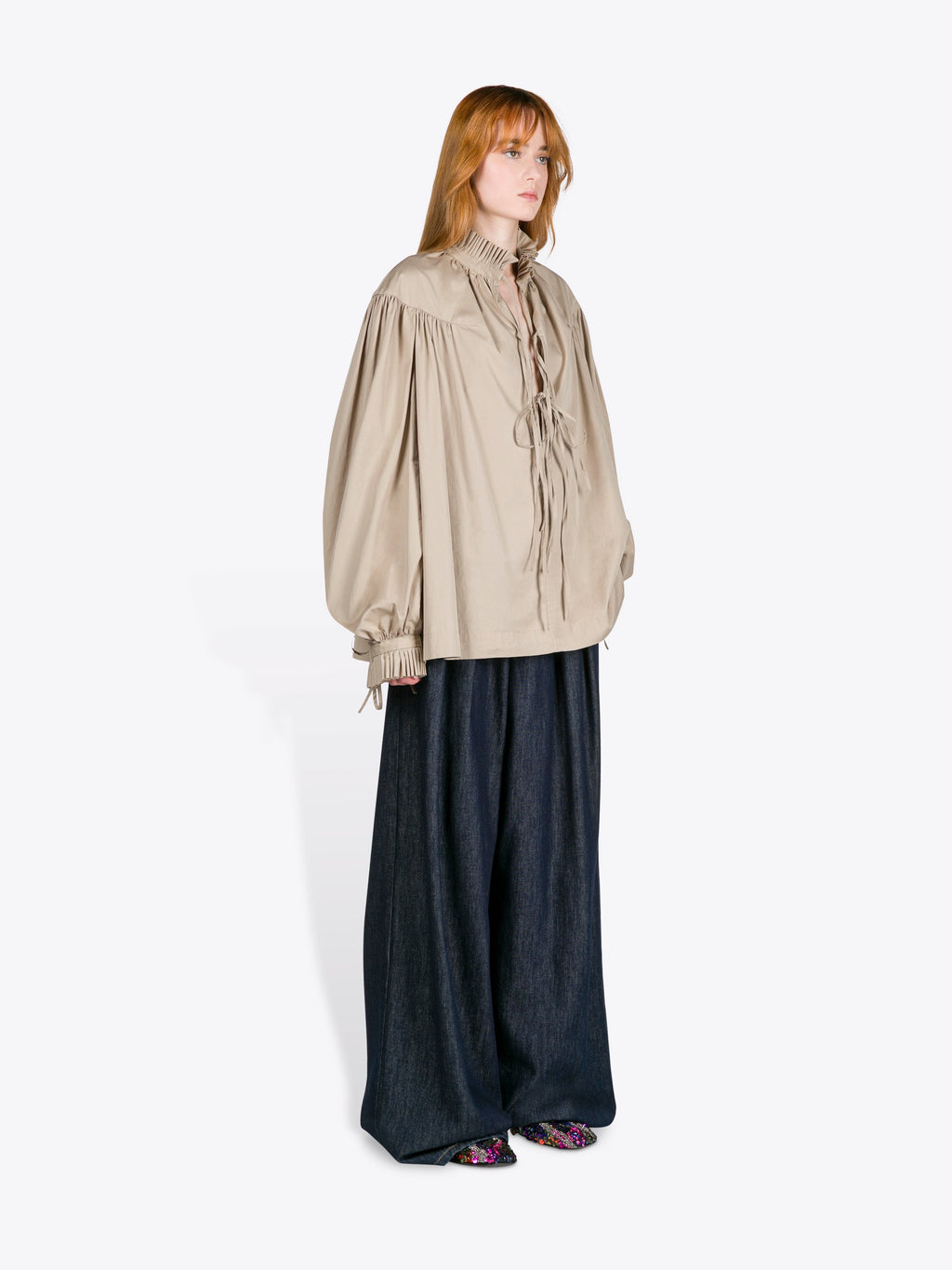 Ruffled Cotton Shirt