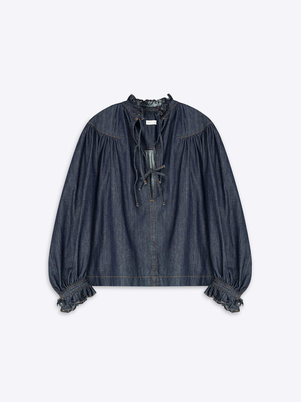 Ruffled Denim Shirt