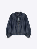 Ruffled Denim Shirt