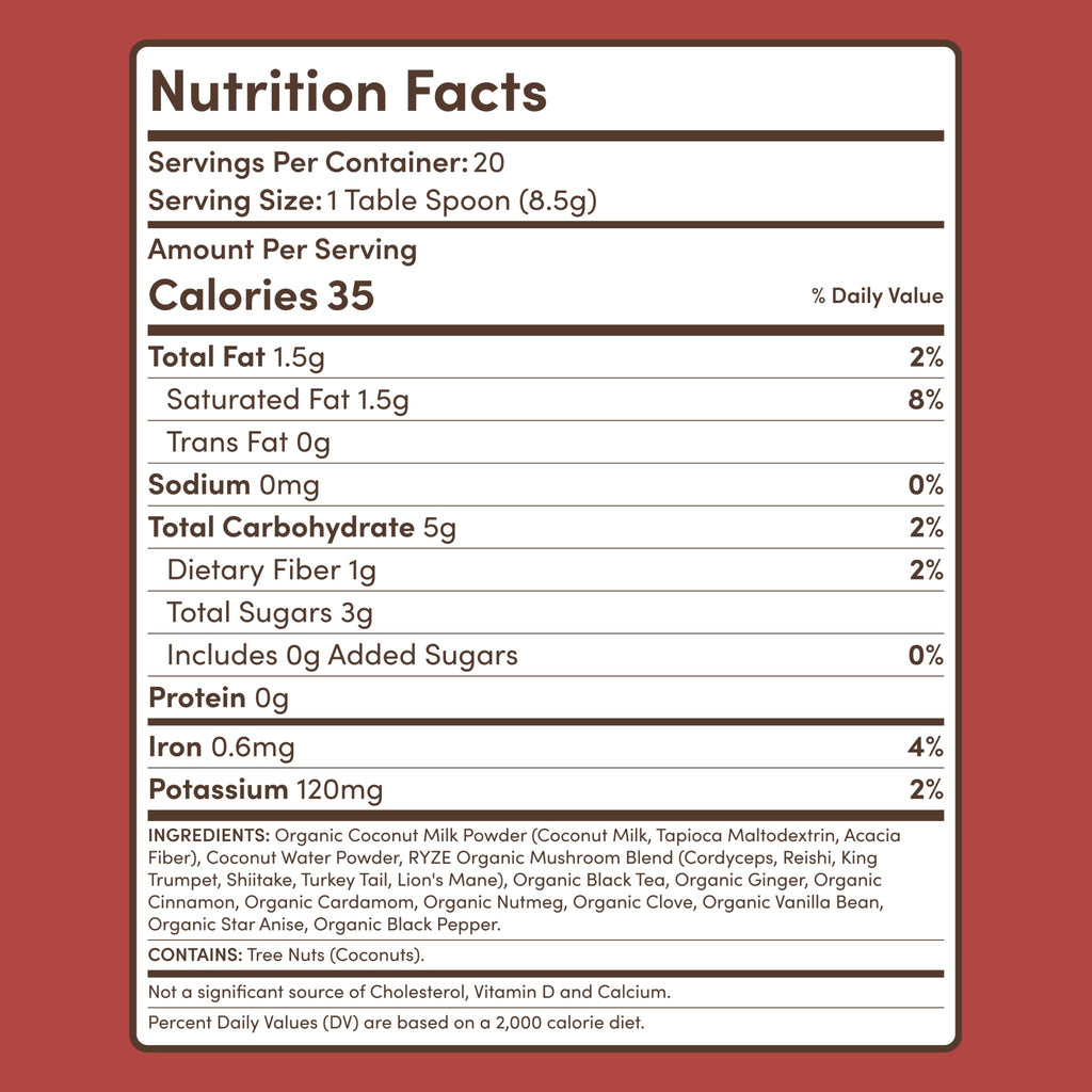 Mushroom Chai (20 Servings) - for Warm Everyday Chai