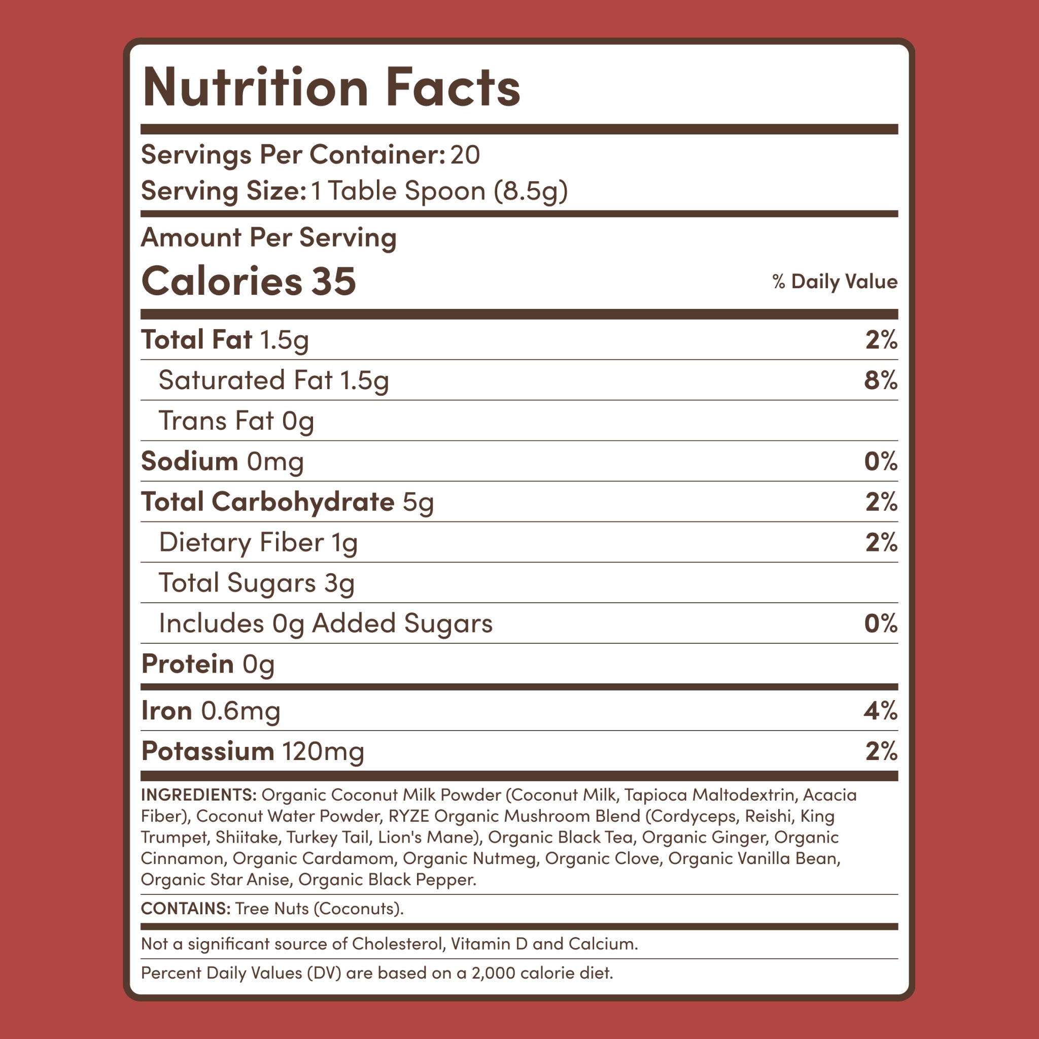 Mushroom Chai (20 Servings) - for Warm Everyday Chai