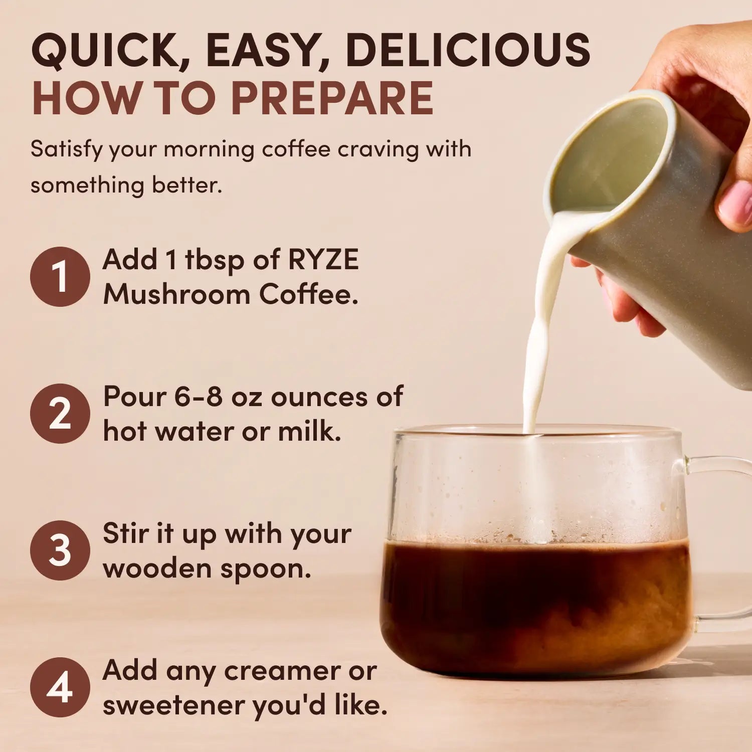 Mushroom Coffee Dark Roast (30 Servings) - for Bold Everyday Brewing