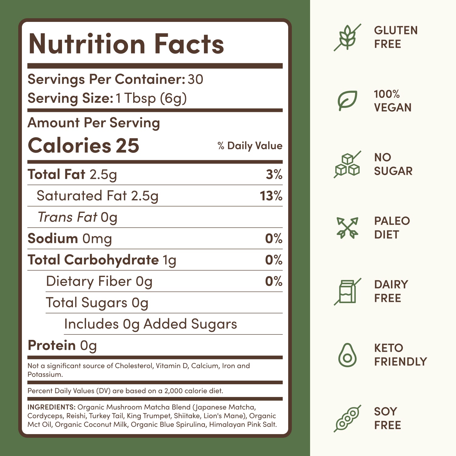 Mushroom Matcha (30 Servings) - for Smooth Everyday Matcha